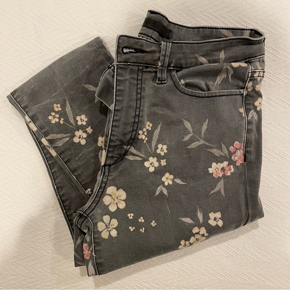 Joe's Jeans The Charlie, high rise skinny crop floral jeans